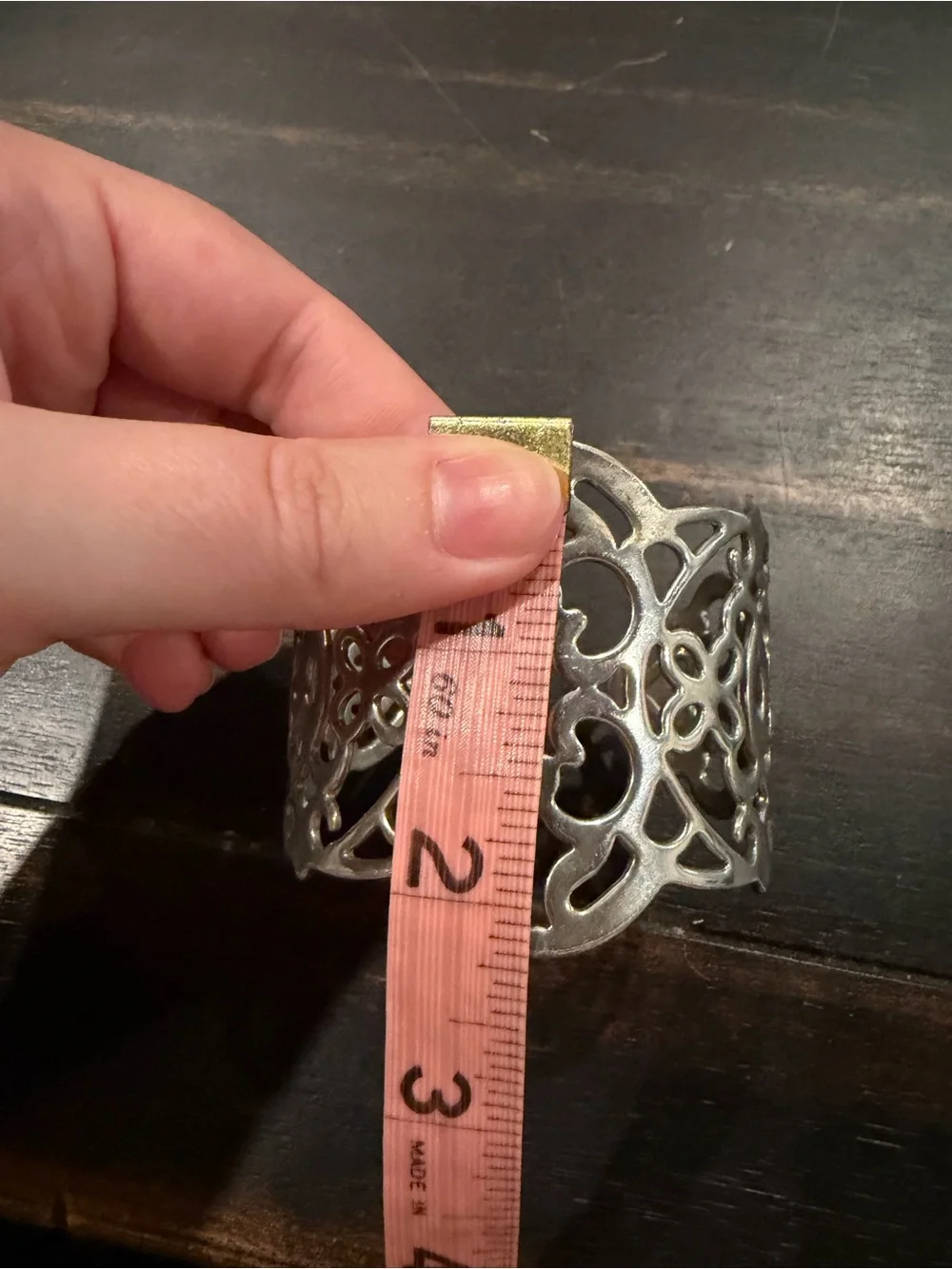 Silver filigree cuff bracelet